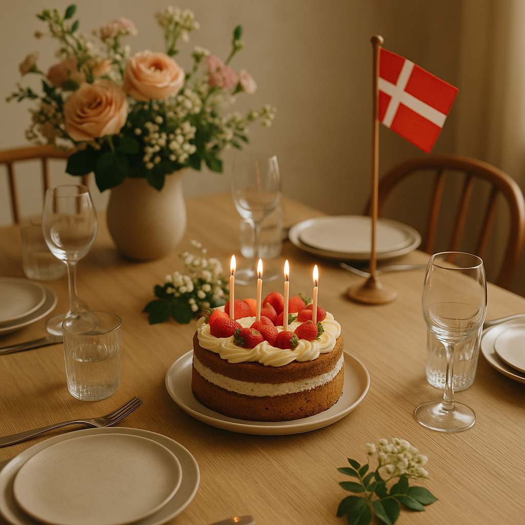 Festlig opdækning til fødselsdag